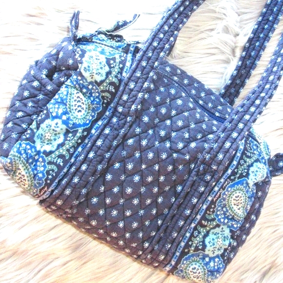 Vera Bradley Handbags - Vera Bradley Navy Floral Shoulder Bag